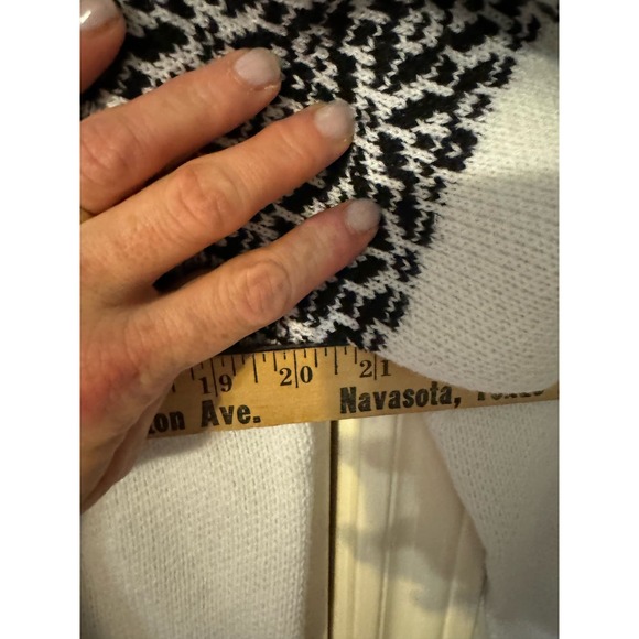 Cotton: On 1/4 zip black and white mock turtleneck sweater sweatshirt - Picture 5 of 5